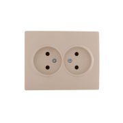 Розетка 2-м СП Karina 16А IP20 без заземл. термопласт крем. LEZARD 707-0300-128B
