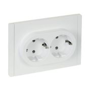 Розетка 2-м СП FORTE&PIANO FP224 16А с заземл. без защ. шторок безвинт. крепл. бел. IEK FP-R21-16-1-K01