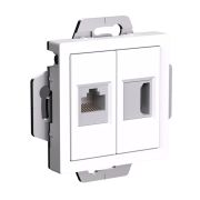 ATLASDESIGN РОЗЕТКА двойная HDMI+RJ45, кат.5Е, механизм, БЕЛЫЙ