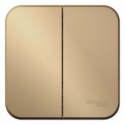 Выключатель BLANCA двухклавишный наружный (схема 5) с изоляционной пластиной 10A 250B титан