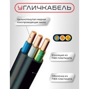 Кабель силовой ВВГнг(А)-LS 3х4(ок) (N.РЕ)-0.66 плоский однопроволочный