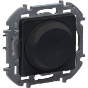 Светорегулятор поворотно-нажимной без нейтрали 300Вт антрацит INSPIRIA