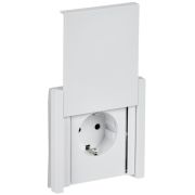 FORTE&PIANO Розетка 1-местная с заземлением с защитными шторками и крышкой безвинтовое крепление 16А IP44 FP219 белый IEK