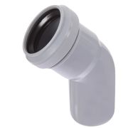 Отвод 40 45 град, для внутренней канализации, серый
