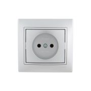 MIRA Розетка без заземления металлик серая