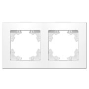 Рамка двухместная горизонтальная Афина белая (еврослот)