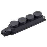 Розетка каучук четырехместная с защитными крышками IP44 ОМЕГА