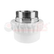 Муфта комбинированная 40x1 1/4' НР под ключ полипропиленовая PPR белая