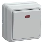 OKTAVA Выключатель 1-клавишный с индикацией для открытой установки 10А ВС20-1-1-ОБ белый GENERICA