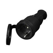 Разъем штепсельный с заземлением каучук 16А 250В IP44 еврослот