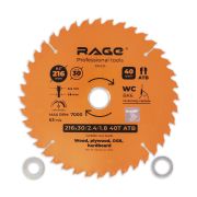 Диск пильный универсальный 216 мм 40 зубьев посадка 30 мм + кольцо 25.4 мм 20 мм 16 мм