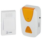 Звонок дверной беспроводной на батарейках 32 мелодии 100м IP20 бело-оранжевый 2АА/А23 A02