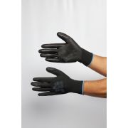 Перчатки полиэстеровые с полиуретановым покрытием VE702PN, цв. черный, р. 9