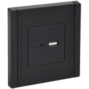 FORTE&PIANO Розетка USB A+C 3,1А FP150 черный IEK