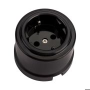 Розетка с З.К., пластик, цвет Черный