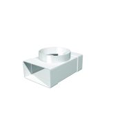 Соединитель Т-образный пластиковый для плоских каналов с фланцевыми воздухораспределителями 60х204/D100