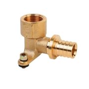 Угольник 20х1/2'ВР переходной с внутренней резьбой, водорозетка, аксиальный, латунь
