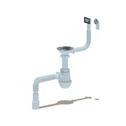 Сифон для мойки АНИ Грот 3 1/2'X40 c гибким пе еливом (круг/прям) стиральной машины с гибкой тр убой 40х40/50