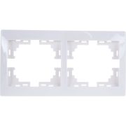 MIRA Рамка 2 поста горизонтальная белая без вставок