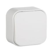 Выключатель 1-клавишный для открытой установки проходной 10А белый QUTEO