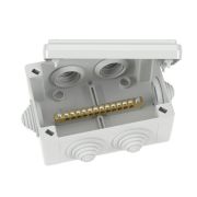 Коробка уравнивания потенциалов 12 зажимов 6 вводов, 25 мм 120х80х50 мм IP55
