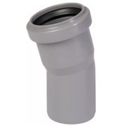 Отвод 50 15 град, для внутренней канализации, серый