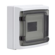 Щит настенный с дверцей 8 модулей IP65 серый с    клеммным блоком 63А
