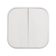 Выключатель 2-клавишный для открытой установки 10А белый QUTEO