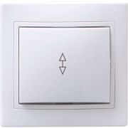 KVARTA Выключатель 1-клавишный проходной 10А ВСп10-1-0-КБ белый GENERICA