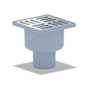 Трап вертикальный выпуск 50 нержавеющая решетка 10х10см нерегулируемый сухой затвор