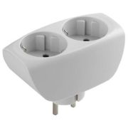 Тройник 2 гнезда, с заземл, со шторками белый 10/60/1440 SP-2e-W