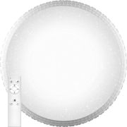 Светильник светодиодный ДБО-36w круглый матовый с эффектом Звездного неба регулировкой цветовой температуры 3000-6500К светового потока max 2900Лм и режима освещенности с пультом управления и таймером выключения