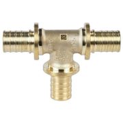 Тройник 25 равносторонний, аксиальный, латунь DZR