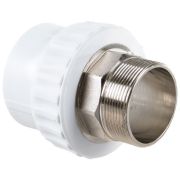Муфта комбинированная 32x1 1/4' НР под ключ, полипропиленовая PPR белая