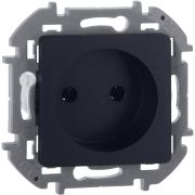 Розетка 1-местная без заземления без защитных шторок 16А антрацит INSPIRIA
