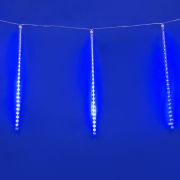 Гирлянда Занавес светодиодный фигурный Звездный дождь соединяемый 6 подвесов 336 светодиодов размер 1,5х0,5 м Цвет свечения синий IP44 прозрачный провод Упаковка картон ULD-E1505-336/DTK BLUE IP44 TWISTED METEOR