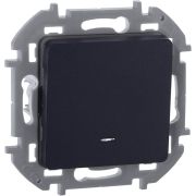 Выключатель 1-клавишный проходной с подсветкой/индикацией 10АХ безвинтовое крепление антрацит INSPIRIA