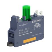 Контактный блок с клеммным безвинтовым зажимом со светодиодом на 9-24В, зеленый