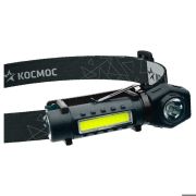 Фонарь налобный аккумуляторный 3Вт+3Вт COB коллиматорная линза Li-ion18650 1200mAh USBtC магнит зажим