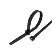 Хомут-стяжка кабельная нейлоновая 200x7,6 мм, черная, 100 шт