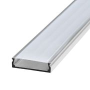 Профиль накладной алюминиевый 2 м с матовым экраном 2 заглушки 4 крепежа для светодиодных лент