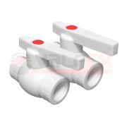 Кран шаровой 20 мм полипропиленовый PPR белый