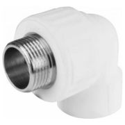 Угольник комбинированный 32x1' НР переходной, полипропиленовый PPR, белый