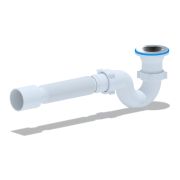 Сифон для душевого поддона АНИ 1 1/2'x40 с выпуском и переливом с гибкой трубой 40х50