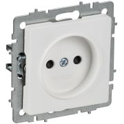 BRITE Розетка 1-местная без заземления с защитными шторками 10А РСш10-2-БрАБ арктический белый IEK