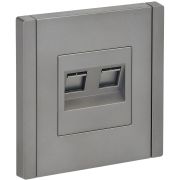 FORTE&PIANO Розетка компьютерная двойная RJ45 кат.5E FP533 сталь IEK