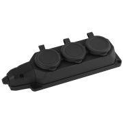 Колодка каучуковая с/з 3 гнезда 16A IP44 черная K-3e-B-IP44