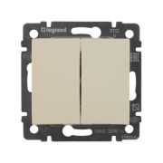 Выключатель 2-клавишный схема 5 10А безвинтовое крепление слоновая кость VALENA