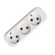 Розетка-колодка 3 поста наружная без заземления ABS-пластик