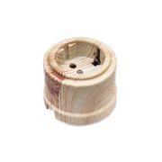 Розетка с заземляющим контактом, пластик, Карельская Сосна